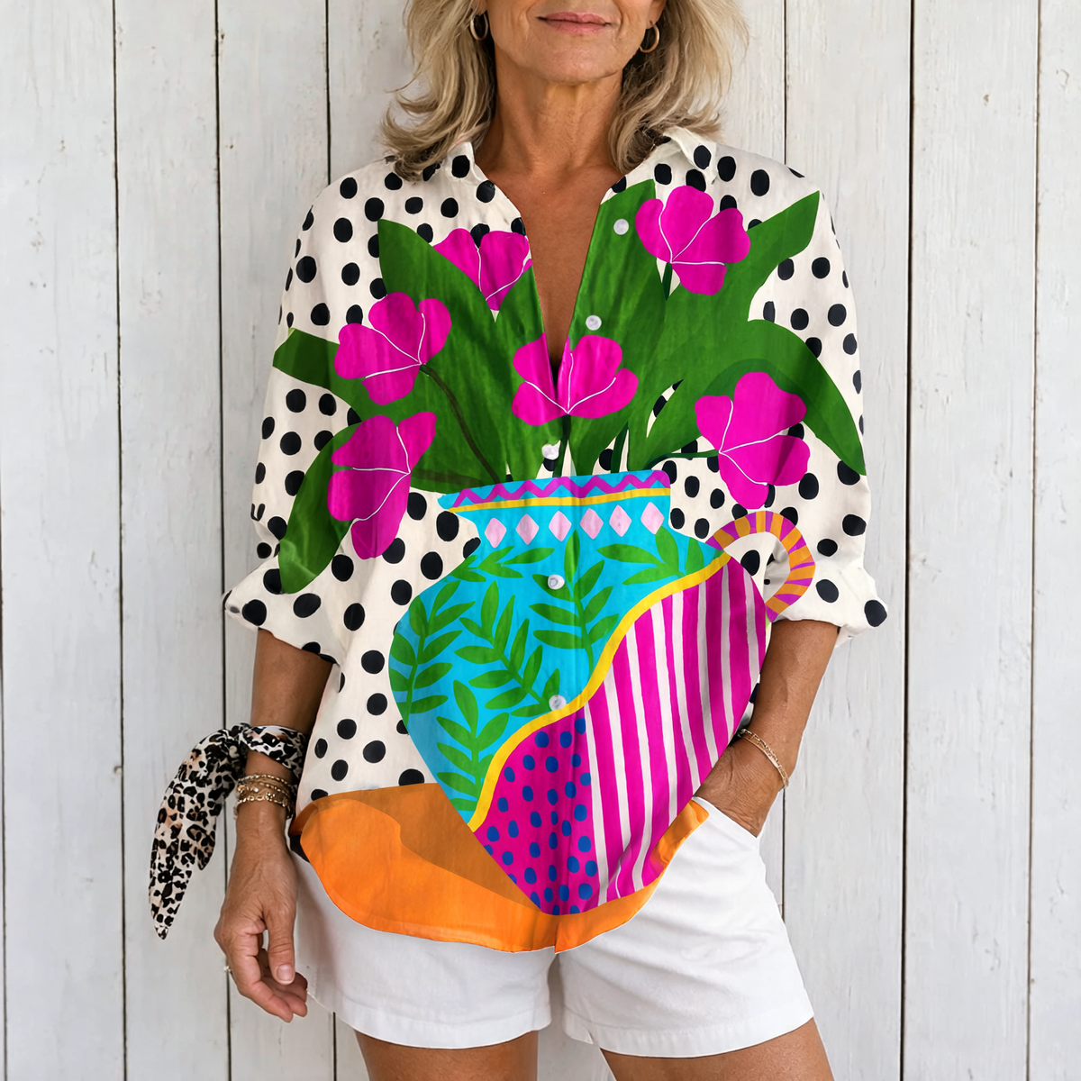 Amara | Blooming Vase Blouse - Multicolor