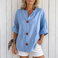 Olivia | Loose Summer Blouse - Light Blue