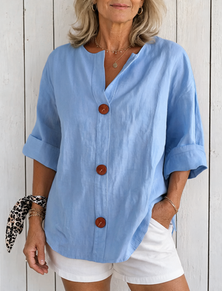 Olivia | Loose Summer Blouse - Light Blue