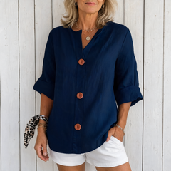 Olivia | Loose Summer Blouse - Blue