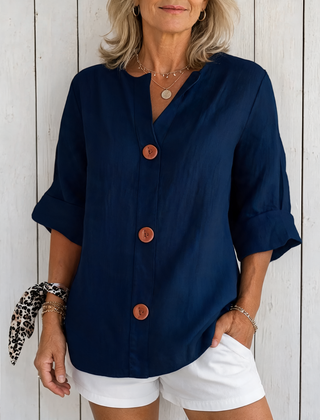 Olivia | Loose Summer Blouse - Blue