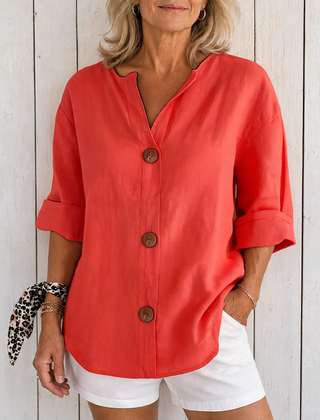 Olivia | Loose Summer Blouse - Red