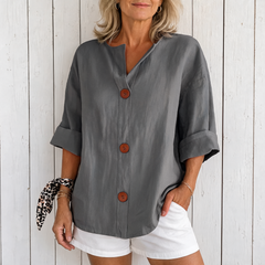 Olivia | Loose Summer Blouse - Gray