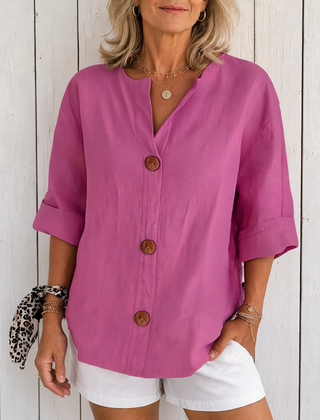 Olivia | Loose Summer Blouse - Pink