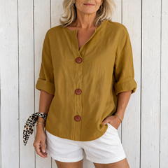 Olivia | Loose Summer Blouse - Yellow