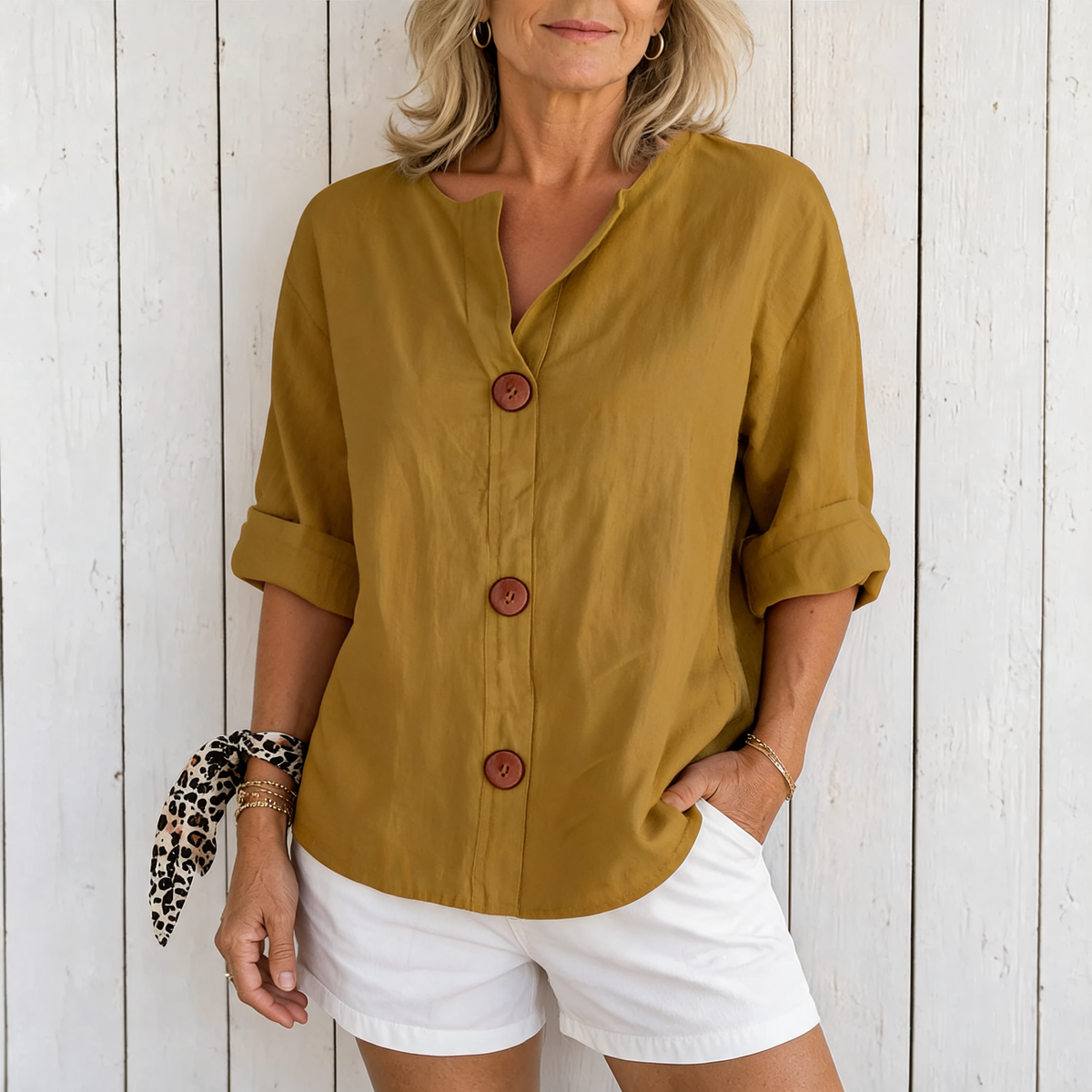 Olivia | Loose Summer Blouse - Yellow