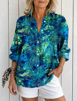 Florina | Peacock Grace Blouse - Multicolor