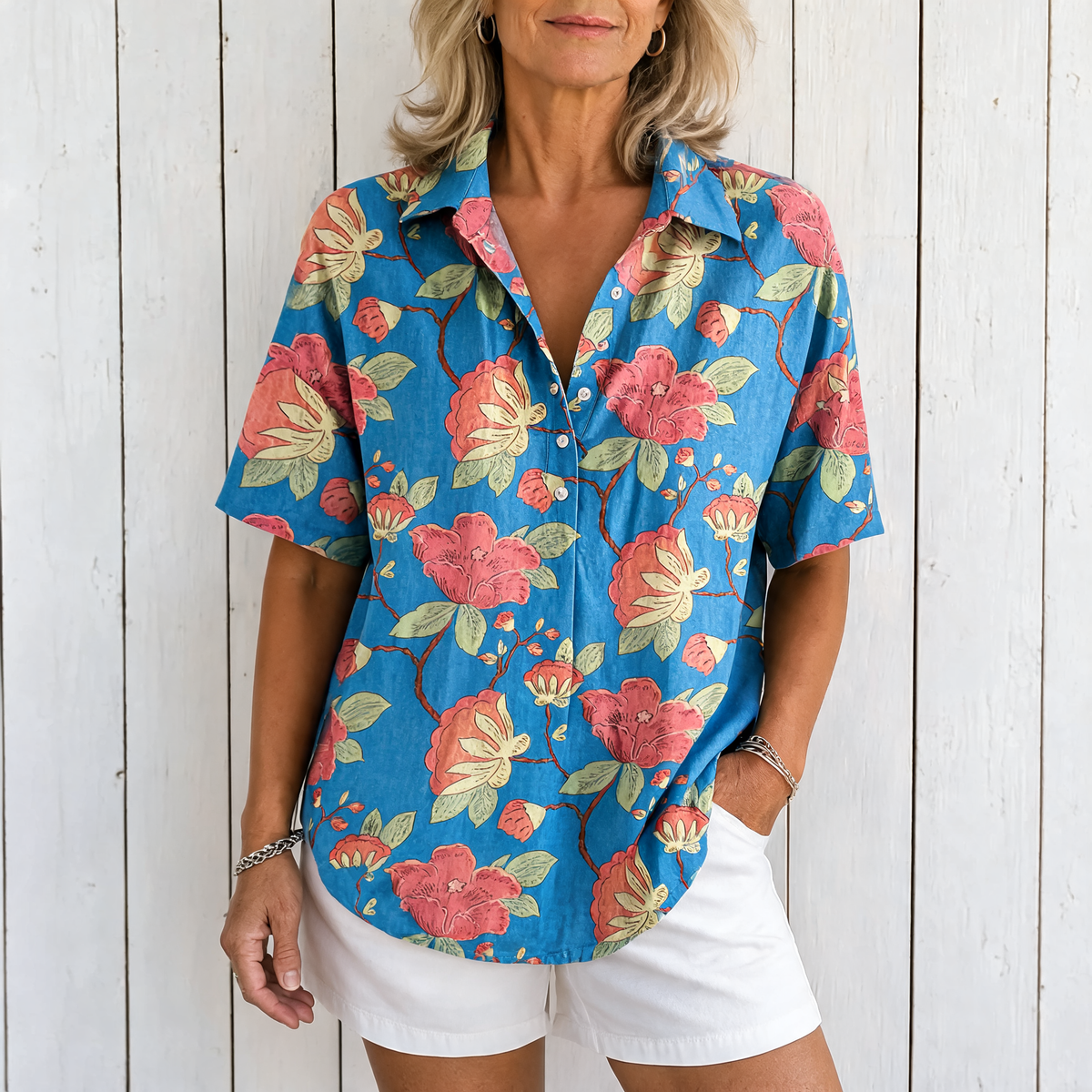 Lynaa | Elegant Floral Print Blouse