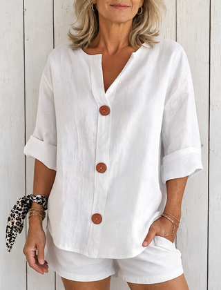 Olivia | Loose Summer Blouse - White