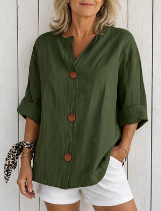 Olivia | Loose Summer Blouse - Green