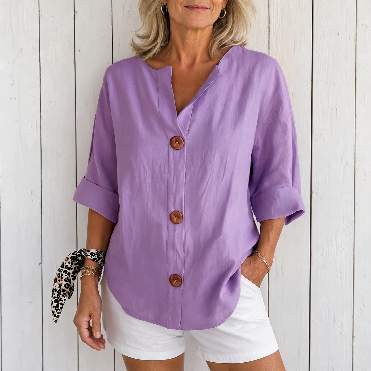 Olivia | Loose Summer Blouse - Purple
