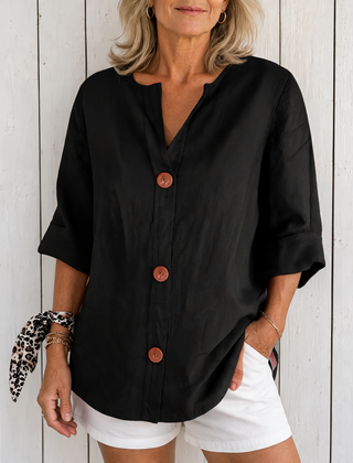 Olivia | Loose Summer Blouse - Black
