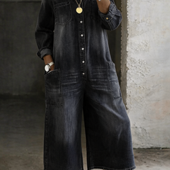 Harper - Relaxed Wide-Leg Denim Jumpsuit