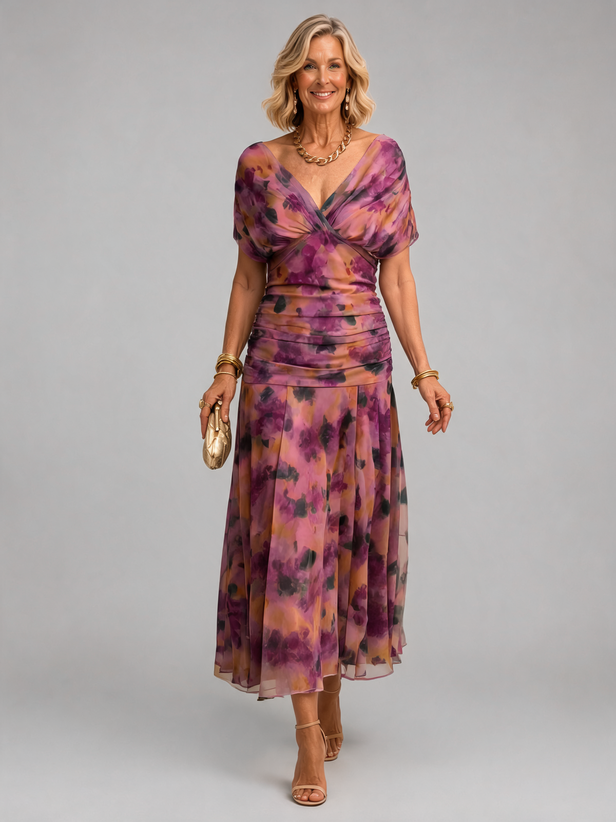 Stella & Grace | Off Shoulder Flow Midi Dress