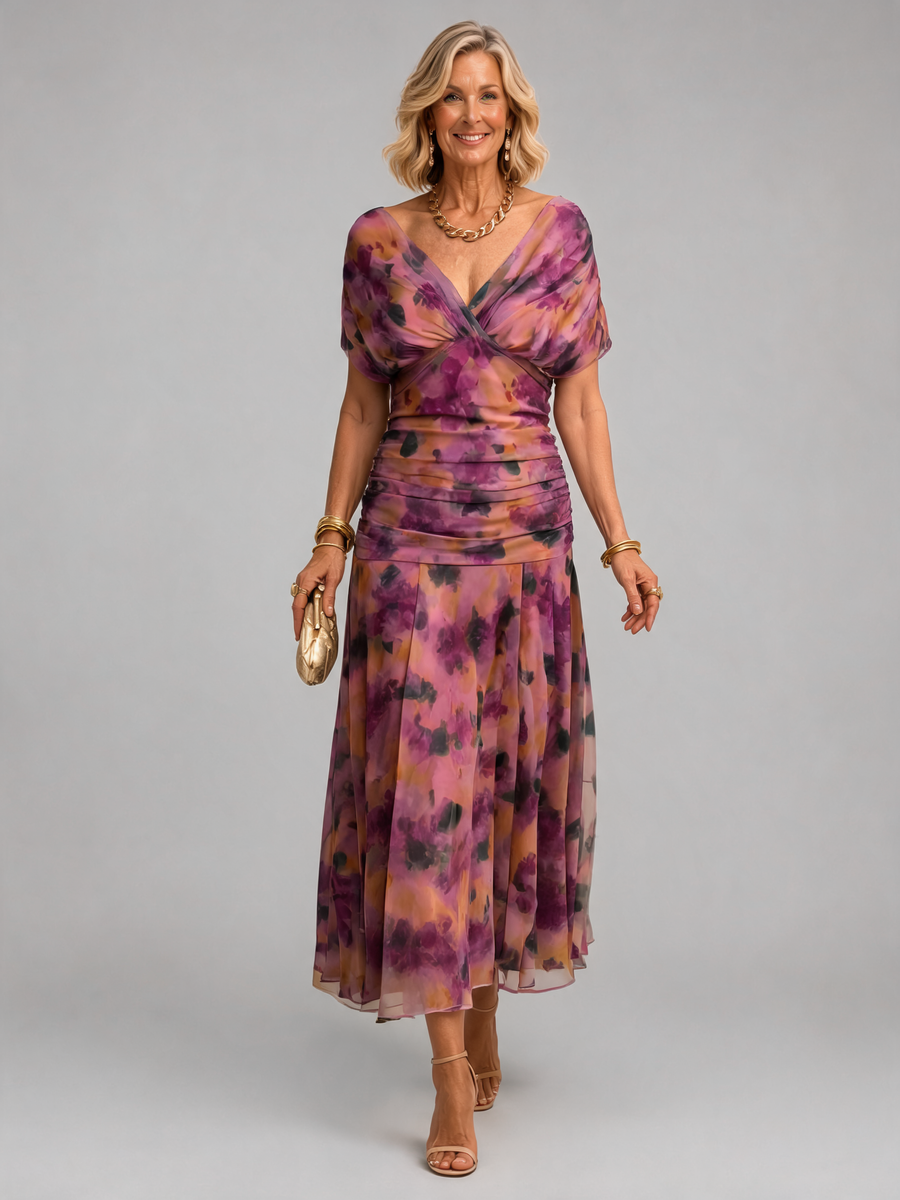 Stella & Grace | Off Shoulder Flow Midi Dress