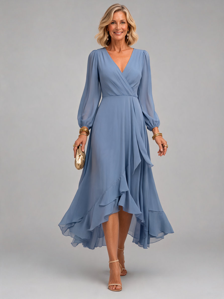 Mia | Elegant V-neck Long Dress