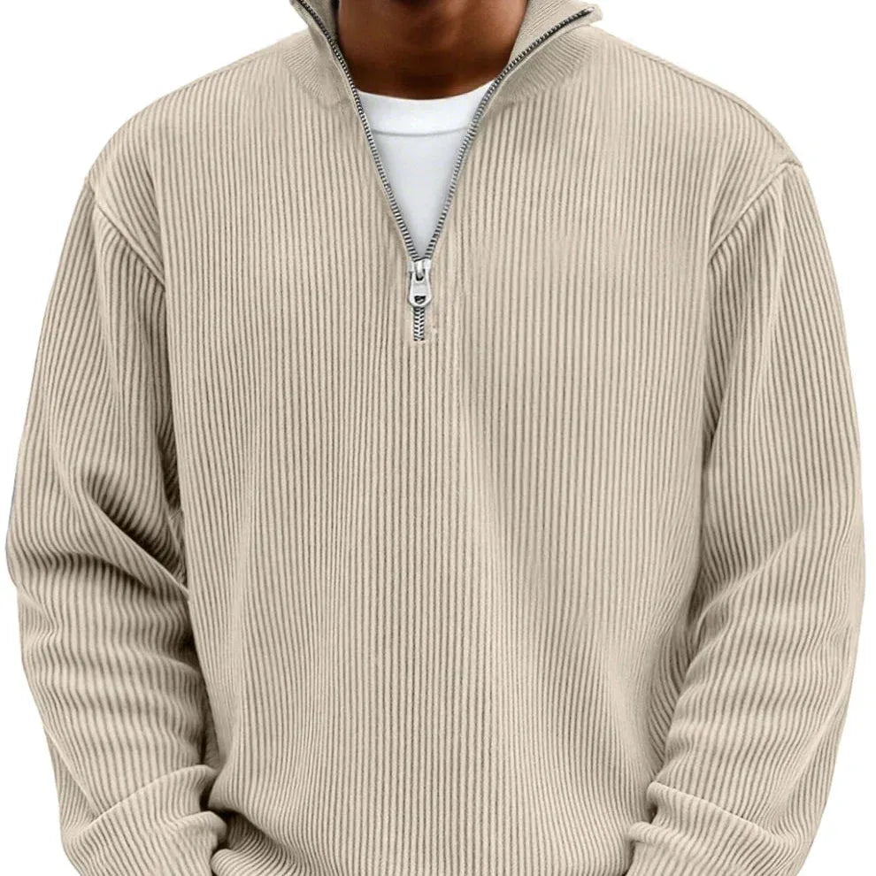 Oliver | Ribbed Quarter Zip Sweater