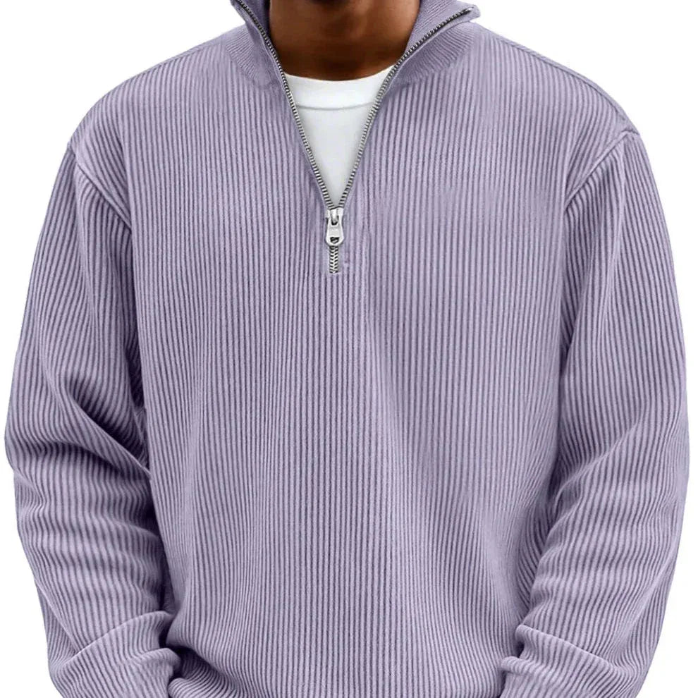 Oliver | Ribbed Quarter Zip Sweater