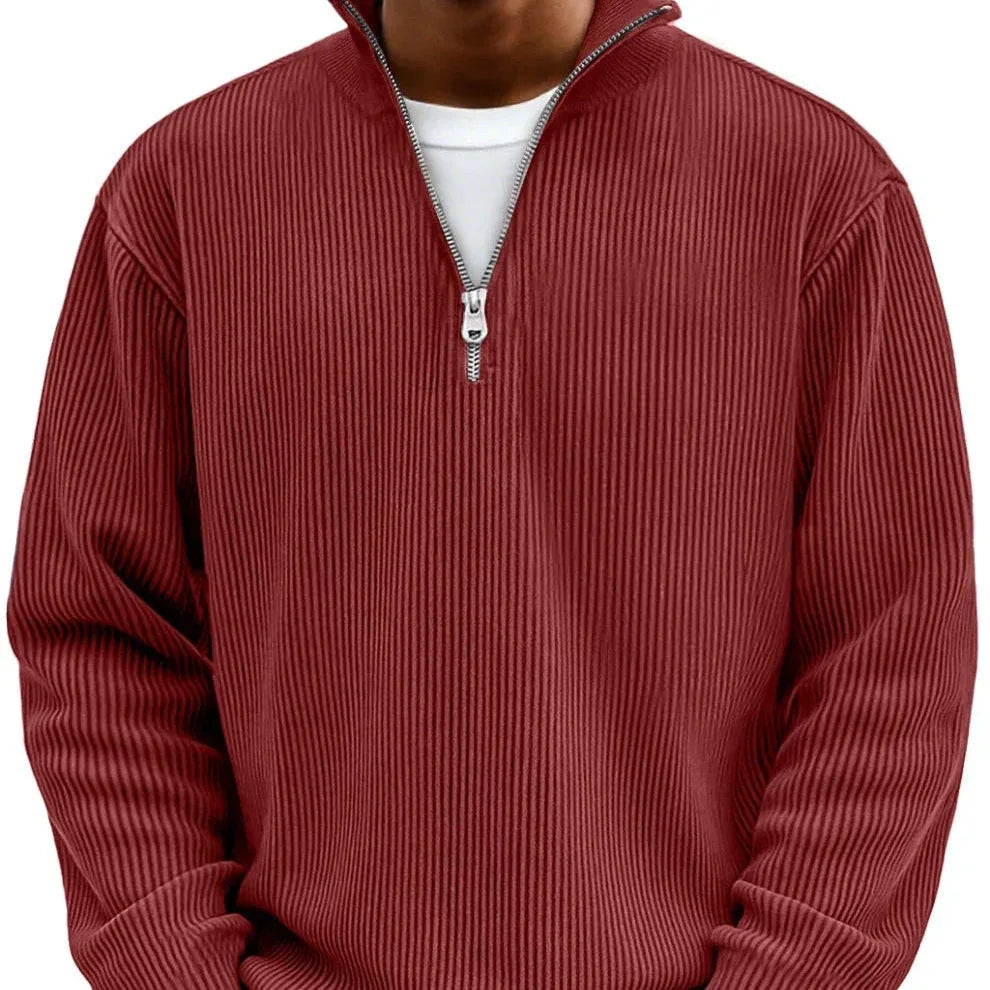 Oliver | Ribbed Quarter Zip Sweater