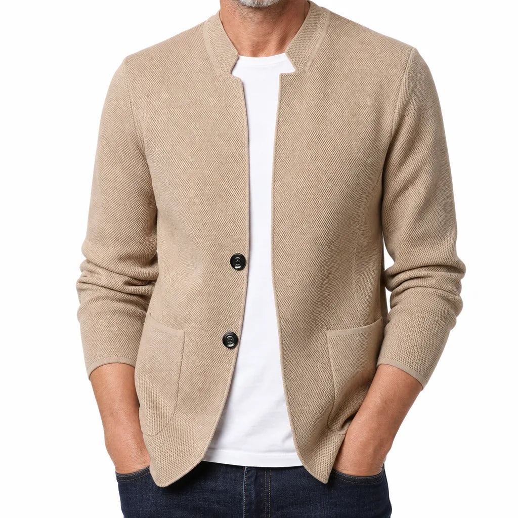 Augustus | Textured Stand-Collar Cardigan