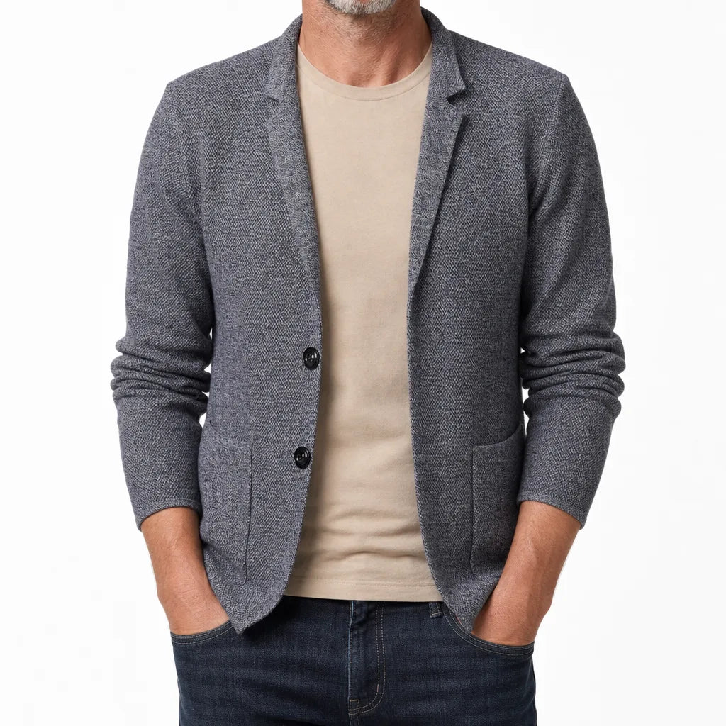 Augustus | Textured Stand-Collar Cardigan