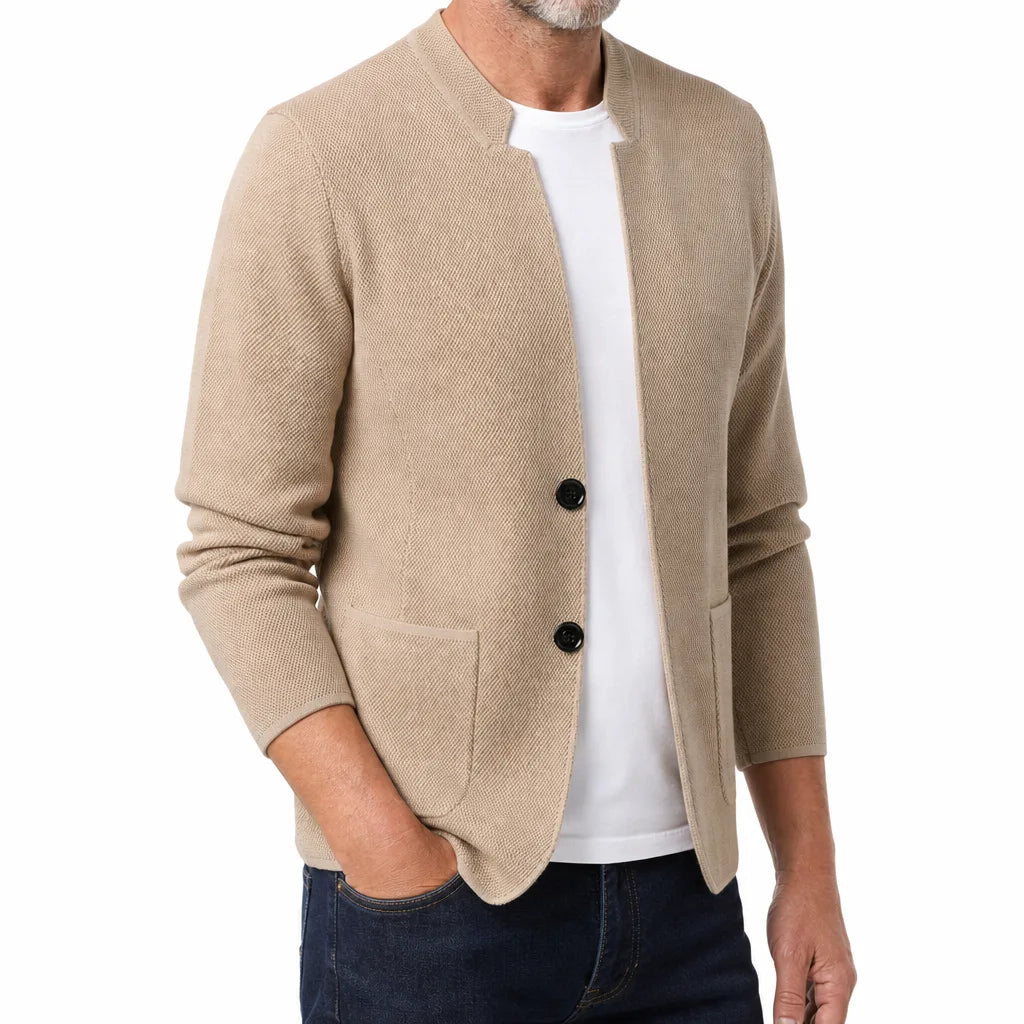 Augustus | Textured Stand-Collar Cardigan