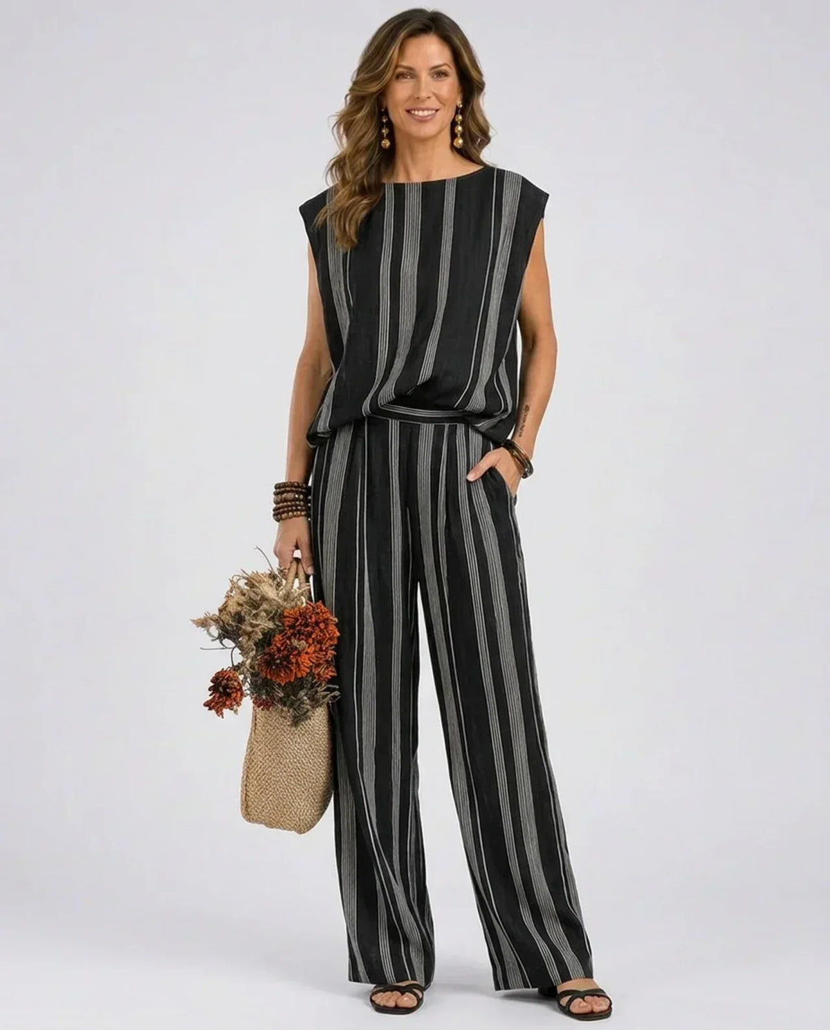 Alessia | Elegant Striped Two Piece Set