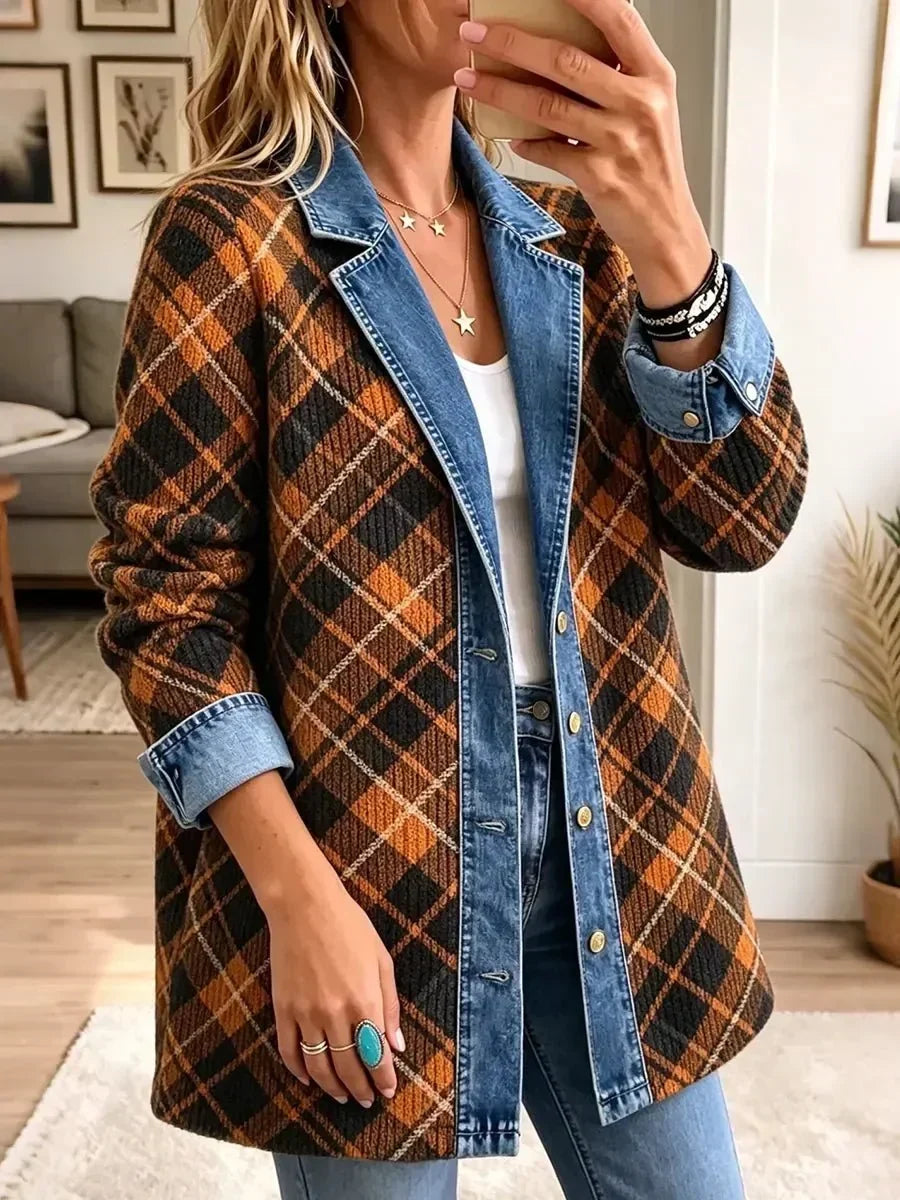 Camila | Block Print Denim Jacket
