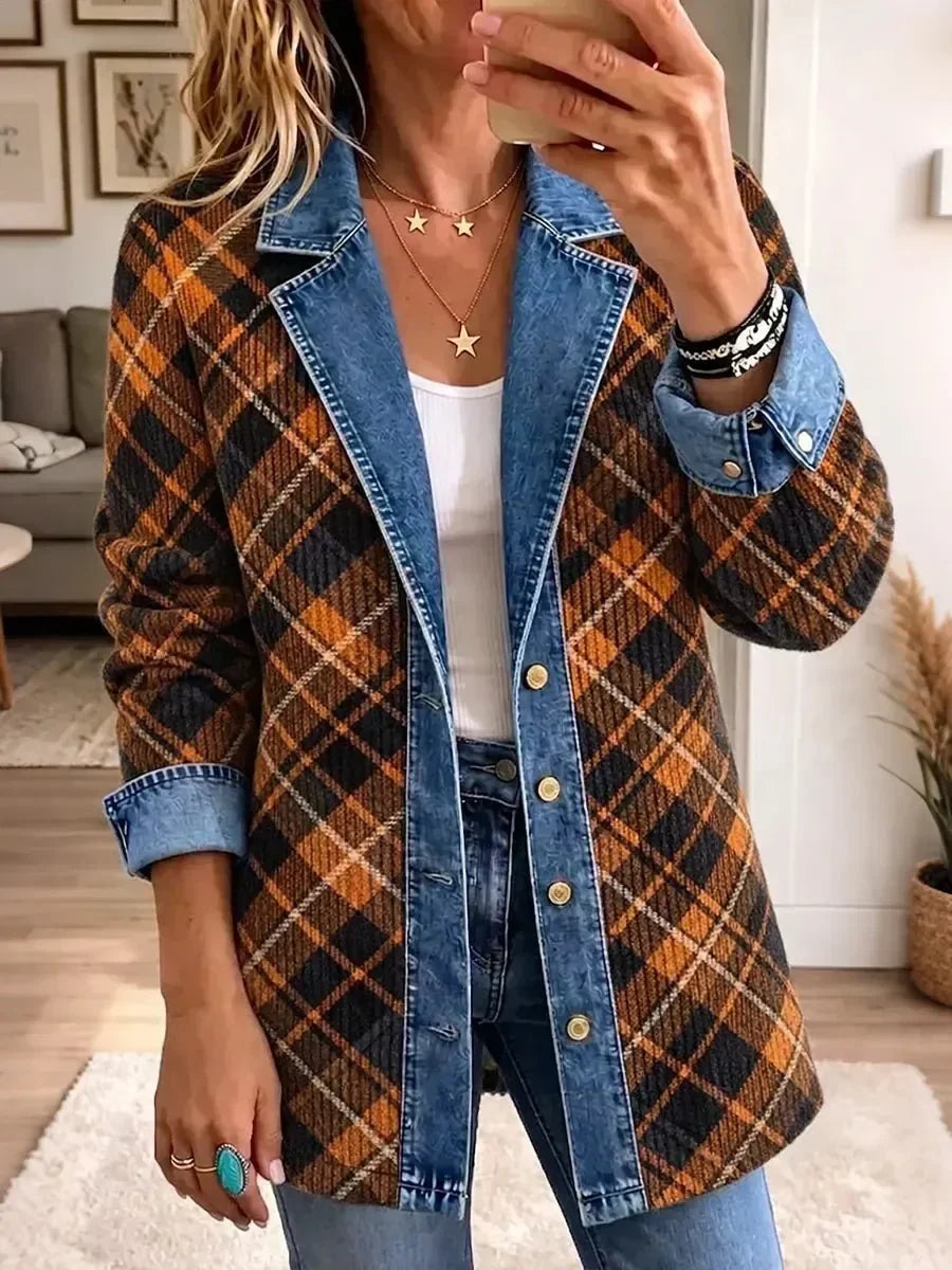 Camila | Block Print Denim Jacket