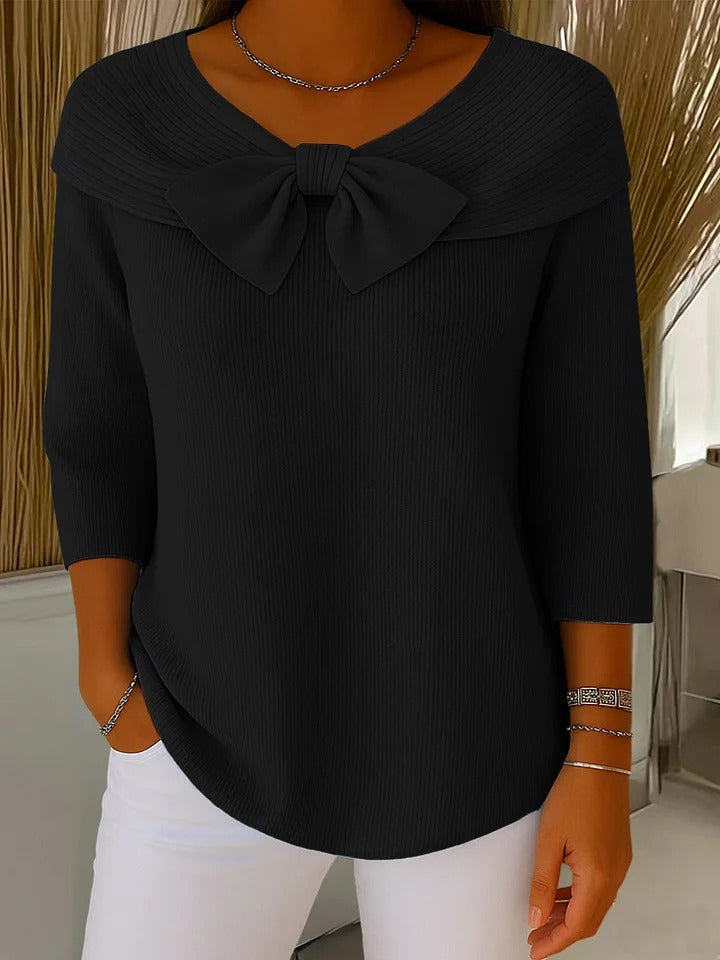 Filippa | Sweater with Bow and Round Neck