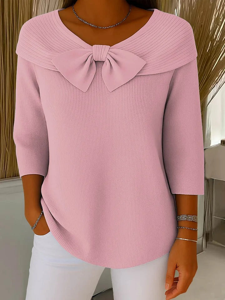 Filippa | Sweater with Bow and Round Neck