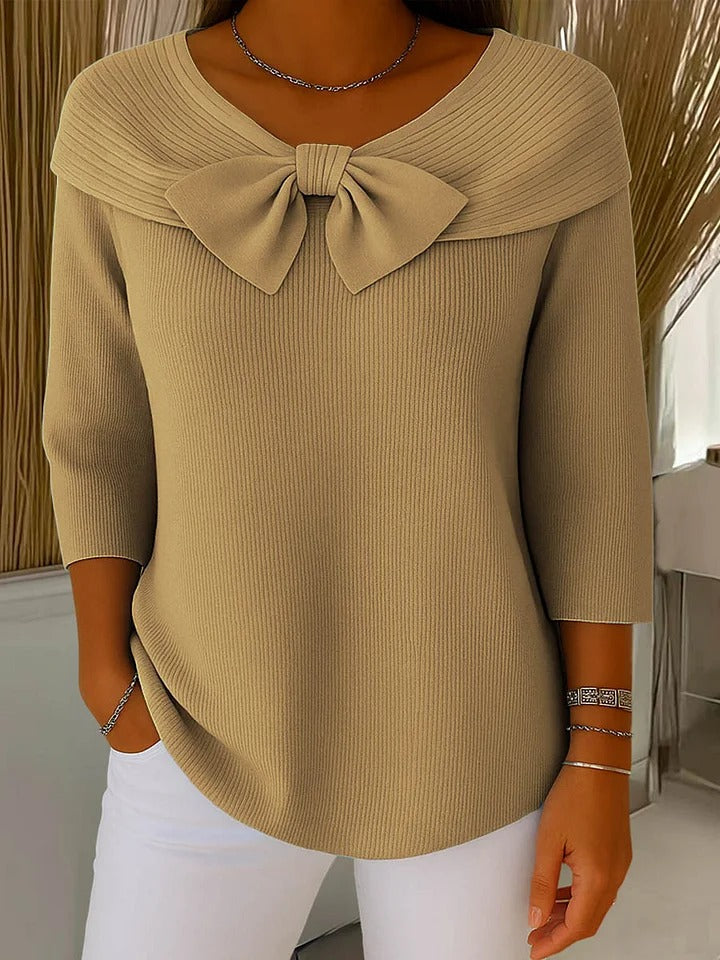 Filippa | Sweater with Bow and Round Neck