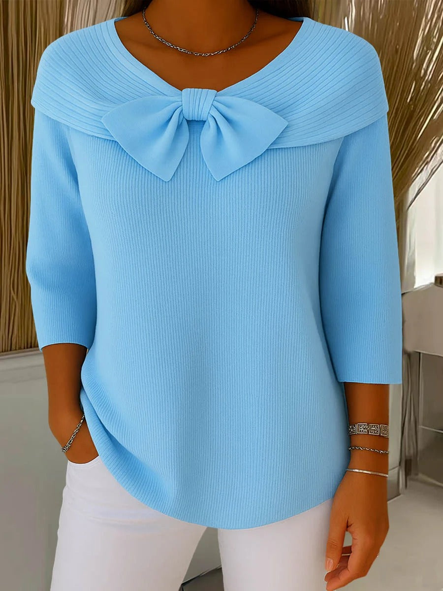 Filippa | Sweater with Bow and Round Neck
