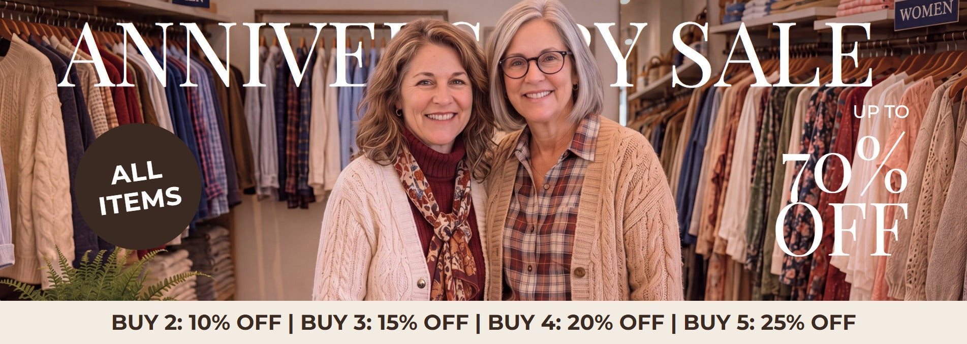 Anniversary Sale – up to 70% off – June & Louise