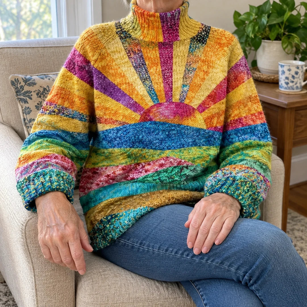 Three different pieces from the Sunflower Collection: a sweater, a hoodie and a statement top