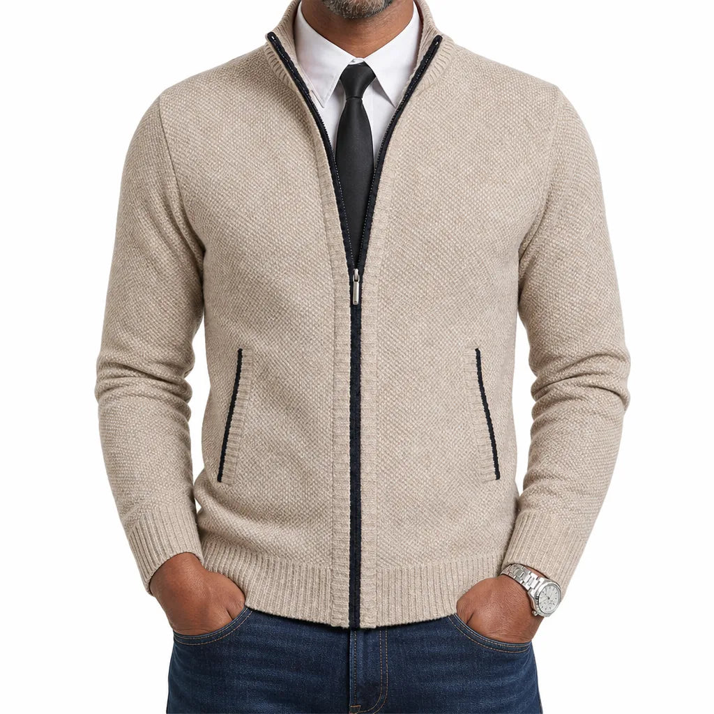 Marlow | Full-Zip Textured Cardigan