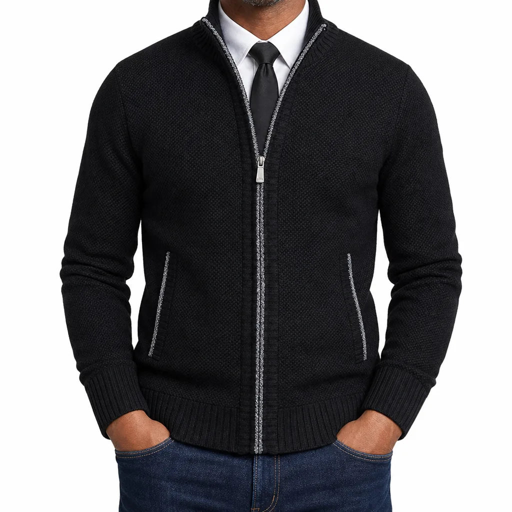 Marlow | Full-Zip Textured Cardigan