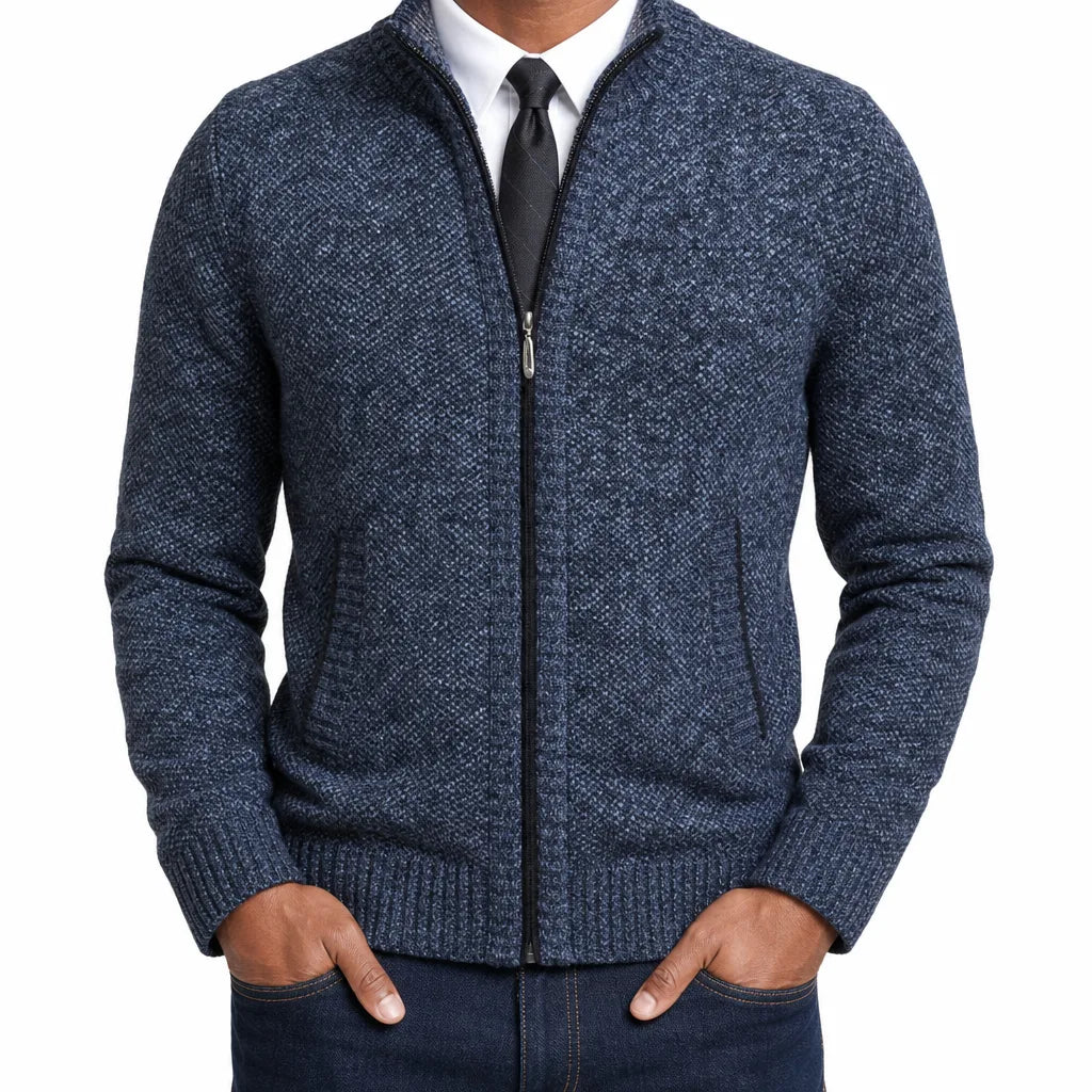 Marlow | Full-Zip Textured Cardigan