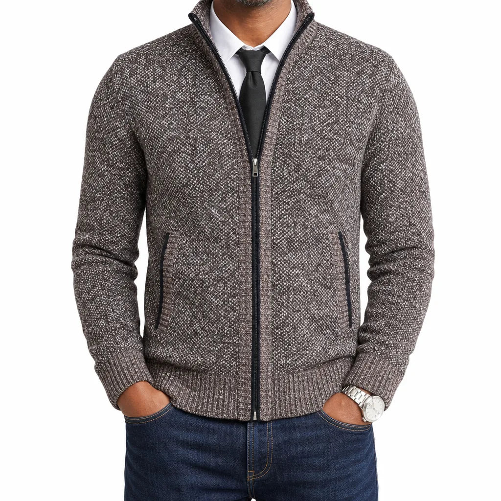 Marlow | Full-Zip Textured Cardigan