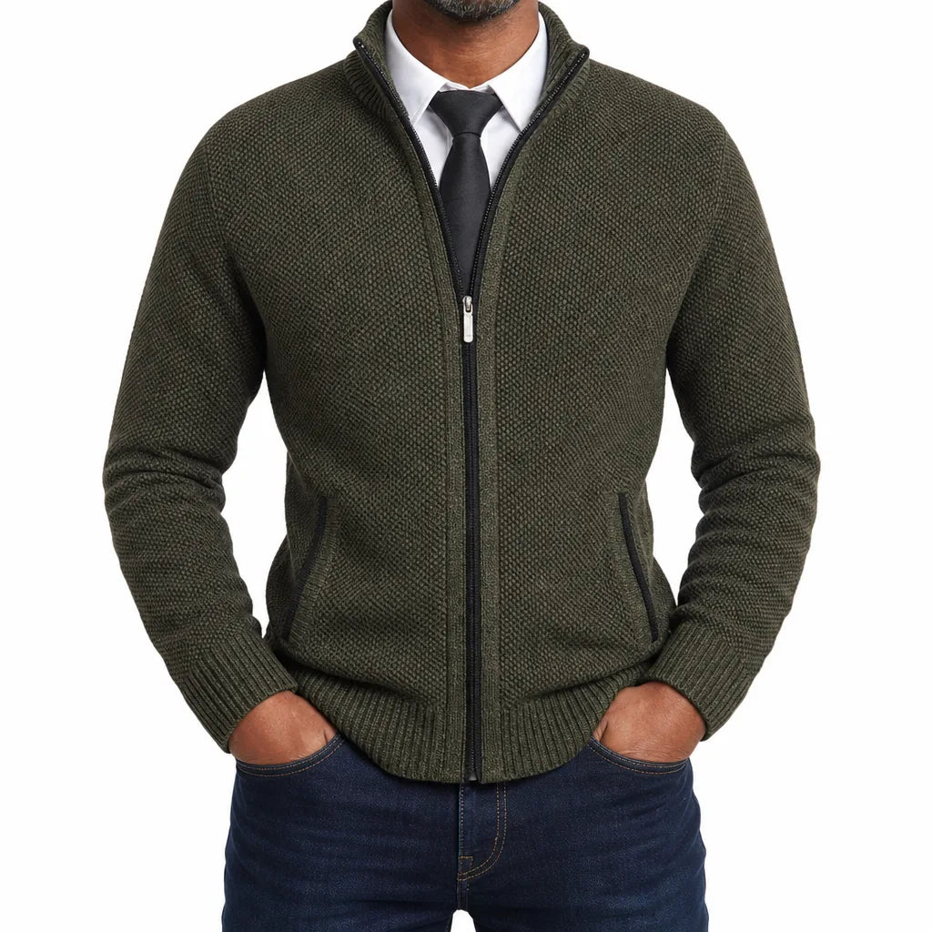 Marlow | Full-Zip Textured Cardigan