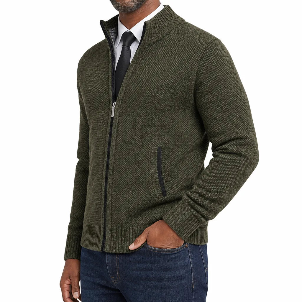 Marlow | Full-Zip Textured Cardigan