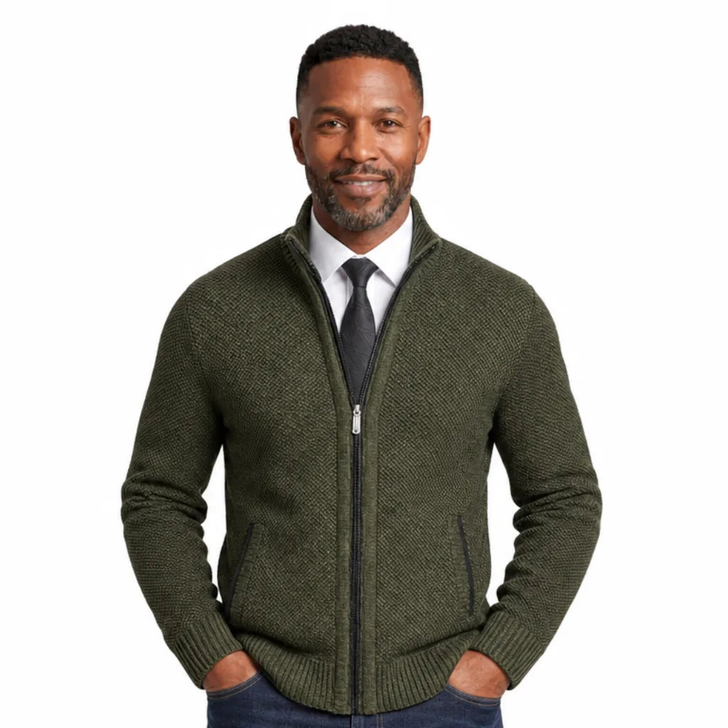 Marlow | Full-Zip Textured Cardigan