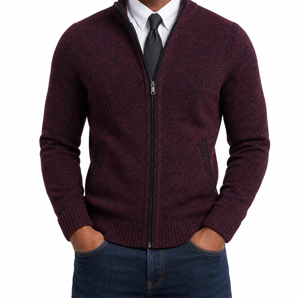 Marlow | Full-Zip Textured Cardigan