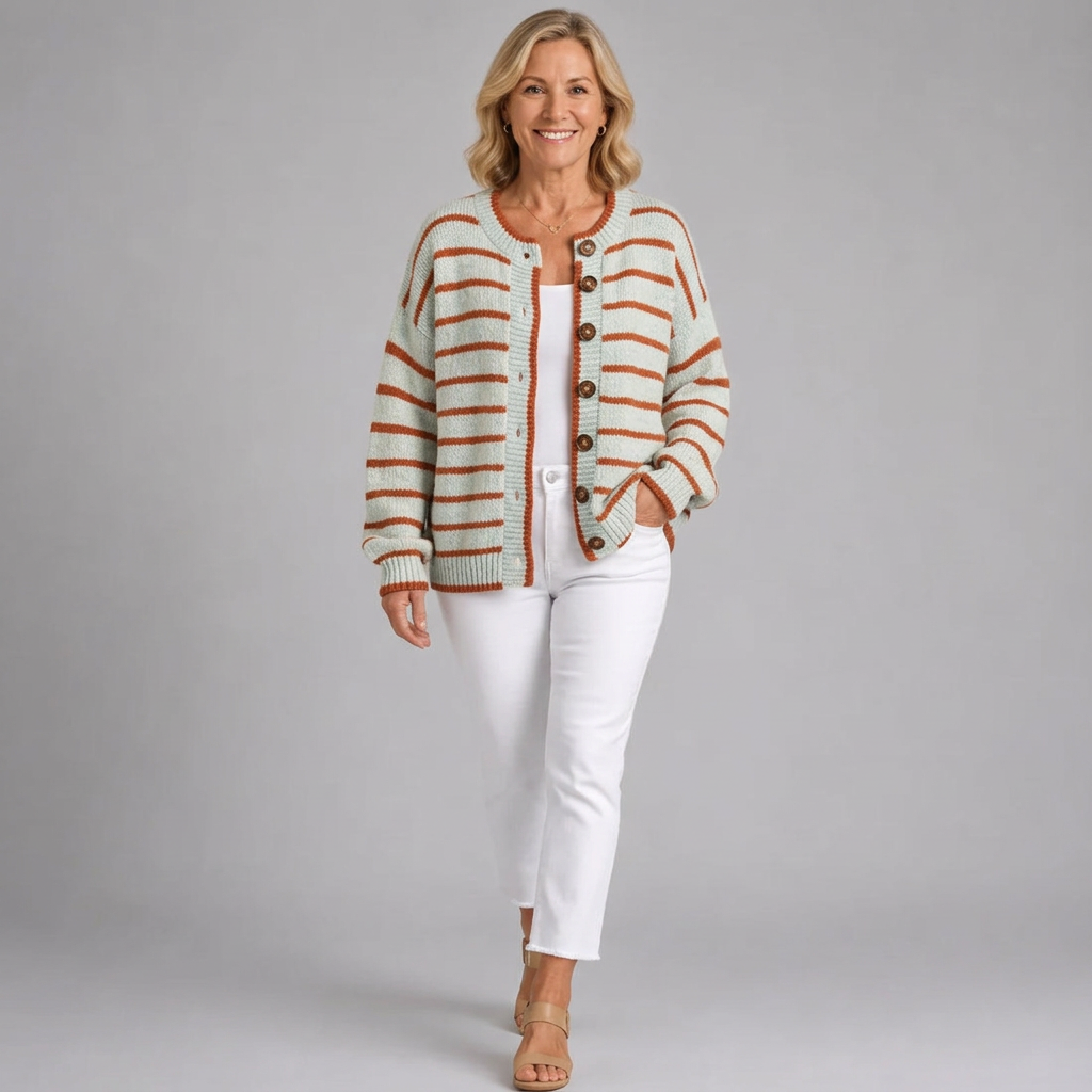 Astrid | Striped Knit Cardigan with Pockets