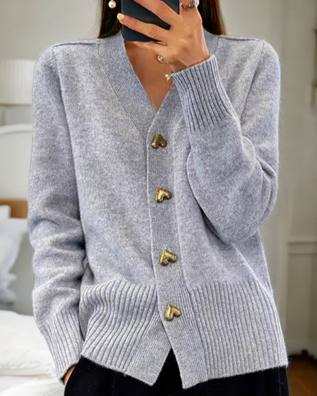 Michaela | V-Neck Button Front Cardigan
