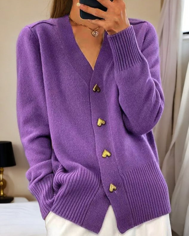 Michaela | V-Neck Button Front Cardigan