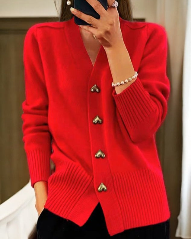 Michaela | V-Neck Button Front Cardigan