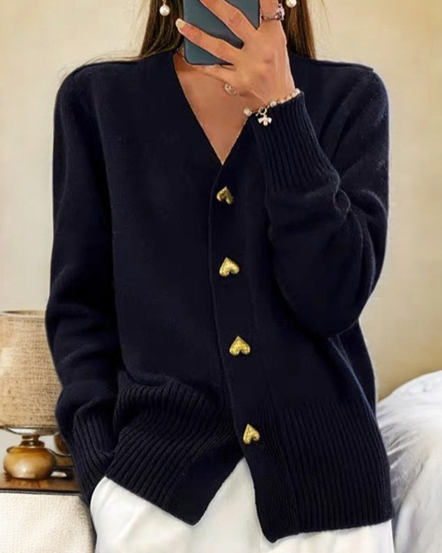 Michaela | V-Neck Button Front Cardigan