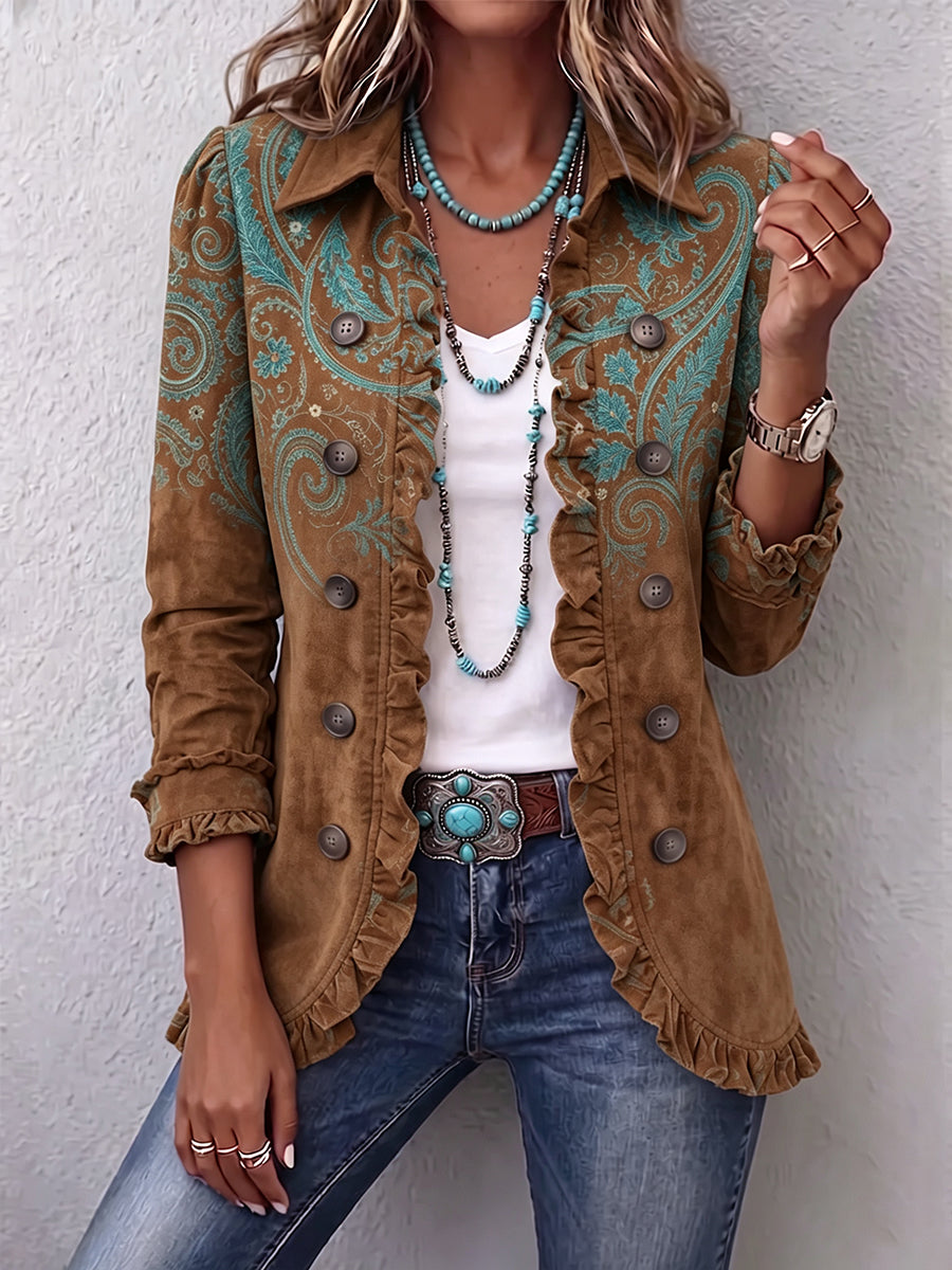 Goldenridge | Paisley Ruffle Jacket