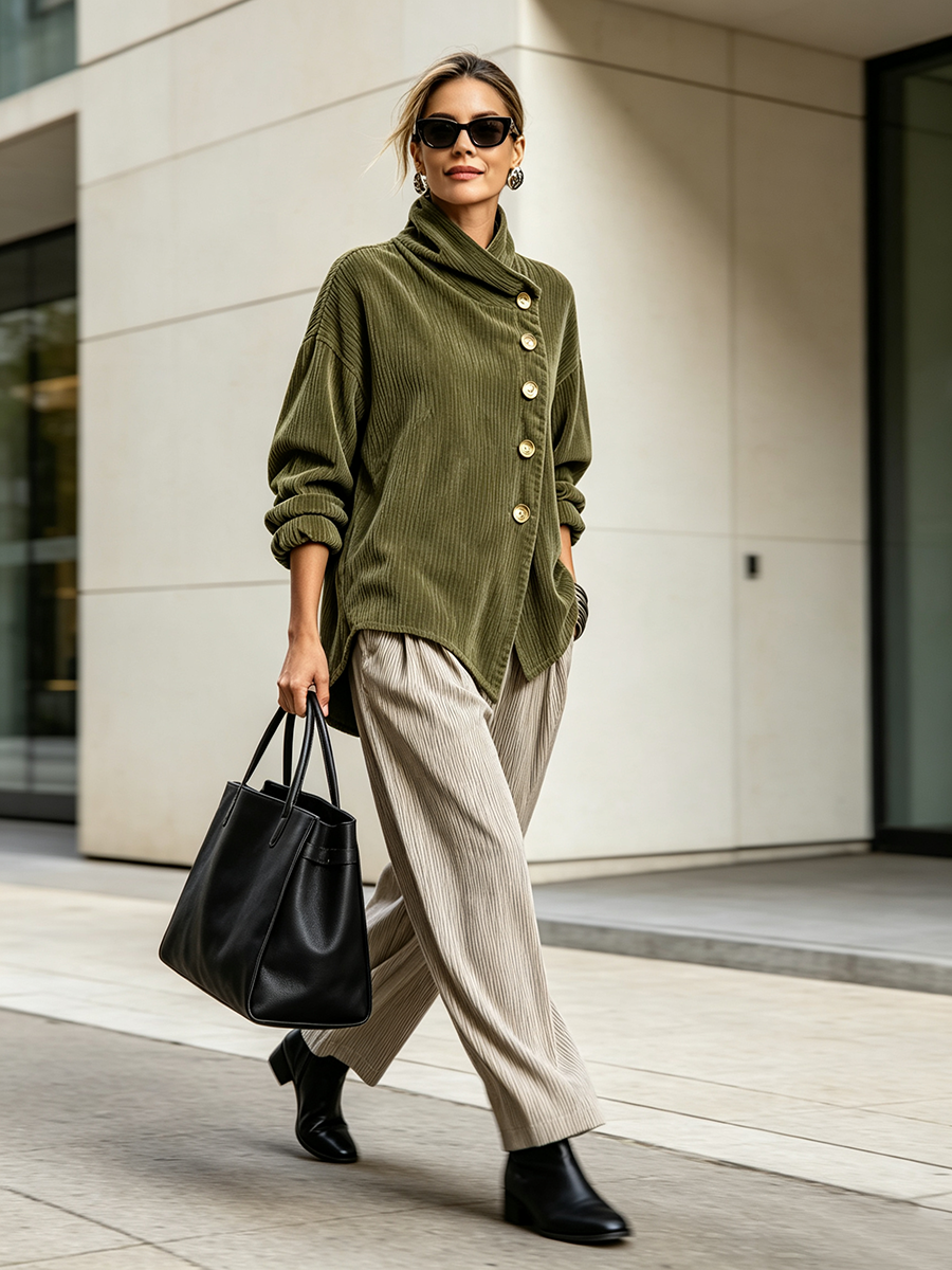 Reese | Asymmetric Funnel Neck Top